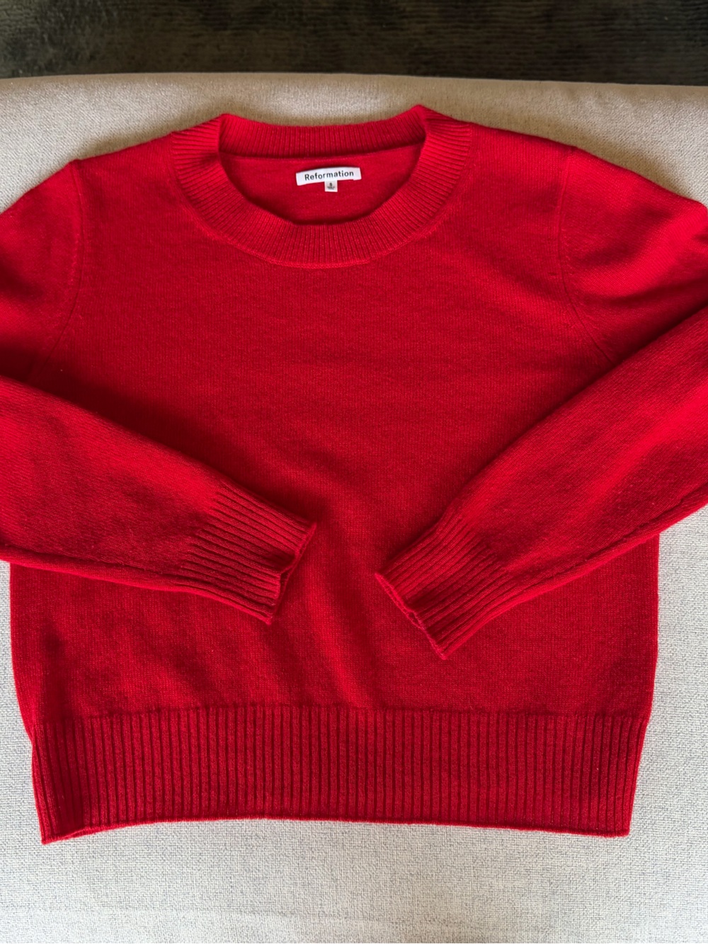 Reformation Bright Red Crewneck Sweater